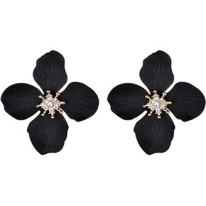 Nicole Miller New York Leaf Flower Crystal Stud Earrings
