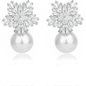 Fashion Women Chic imitation Pearl Snowflake Studs Earrings