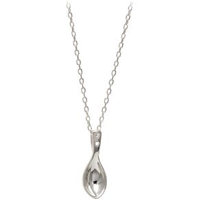925 Sterling Silver 3/4 Inch Mini Spoon Charm Pendant Necklace