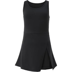 Little Girls Golf Tennis Sports Round Neck Sleeveless Athletic Active Dress with Safety Inner Pockets Shorts