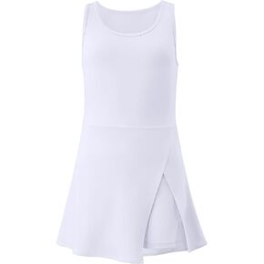 Little Girls Golf Tennis Sports Round Neck Sleeveless Athletic Active Dress with Safety Inner Pockets Shorts