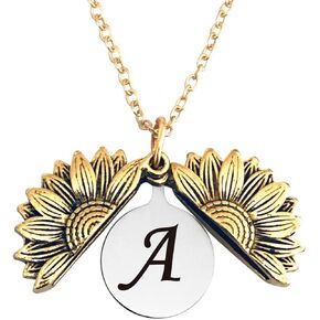Pingyongchang Sunshine engraved necklace letter sunflower pendant necklace jewelry Mother's Day gift female girlfriend