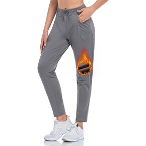 VUTRU Women Winter Fleece Lined Open Botton Pants Sweatpants Joggers Pants Workout Lounge Pants Running Track Pants Pocket