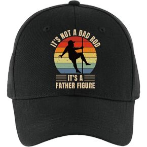 It's Not A Dad BOD It's A Father Figure Fun Baseball Cap, Vintage Adjustable Cotton Cap, Funny Birthday Gift for Dad Grandpa, for Dad, Retirement Gifts for Dad Grandpa Black