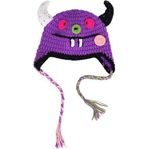 Girls Knitted Hat Women Kids Funny Monster Handmade Knitted Winter Beanie Hat with Ear Flap…