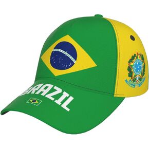 Brazil Flag Cool Brazilian Baseball Cap 3D Full Print Adult Unisex Adjustable Hat Soccer Patriotic Caps