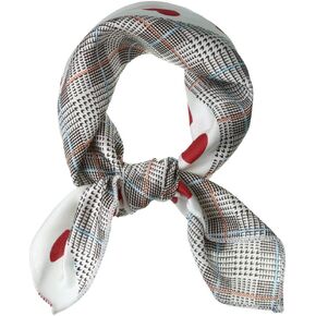 Allegra K 50cm Women Love Heart Silky Square Scarves Kerchief Neck Hair Scrunchies Scarf Neckerchief