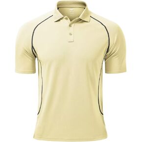 قميص بولو رجالي من YuKaiChen بأكمام قصيرة وقمصان جولف كلاسيكية مع تصميم مزخرف بالخياطة in Kuwait