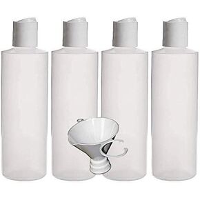 ايرثز اسينشيالز 4 عبوات من زجاجات الضغط القابلة لإعادة الملء بسعة 8 اونصة مع غطاء ضغط بيد واحدة - رائعة لتوزيع اللوشن والشامبو وزيوت التدليك. in Kuwait