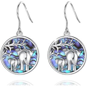 AEONSLOVE Sterling Silver Elephant Earrings Abalone Shell Jewelry Elephant Gifts for Women Girls Daughter