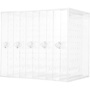 Gadpiparty Clear Jewelry Storage Box 5 Vertical Drawer Plastic Earring Organizer Earring Necklace Display Stand Holder Jewelry Hanger Organizer for Earring Ring Necklace Bracelet
