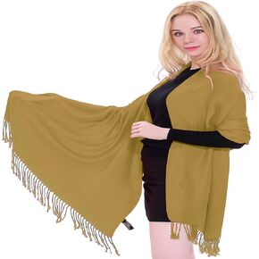 Solid Color Design Shawl Scarf Wrap Stole Throw Head Wrap Tassels Face Cover Hand Made in Nepal Pashmina NEW