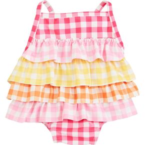 Mud Pie Girls' Standard Gingham Ruffle One Piece