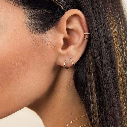 Gacimy Small Gold Huggie Hoop Earrings for Women, 14K Gold Plated Tiny Cartilage Earrings for Women Men Girls in Saudi Arabia