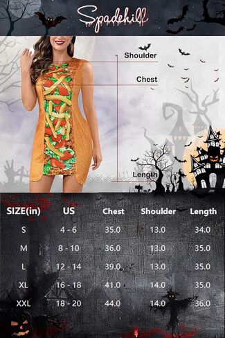 فستان Spadehill النسائي للهالوين تاكو أزياء الطعام المرحة للحفلات in Kuwait