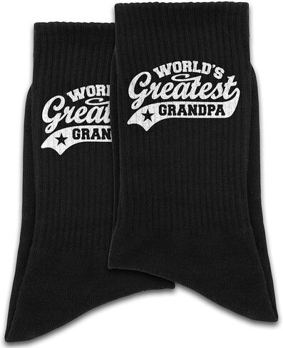 جوارب الجد العظيم في العالم، هدايا للرجال، هدايا الجد، جوارب للرجال. (140)، اسود، 8 in Kuwait