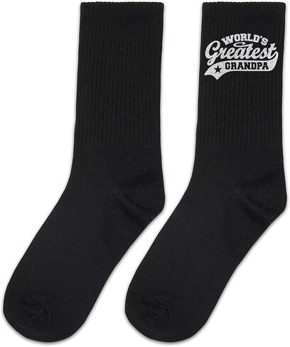 جوارب الجد العظيم في العالم، هدايا للرجال، هدايا الجد، جوارب للرجال. (140)، اسود، 8 in Kuwait