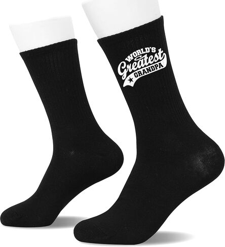 جوارب الجد العظيم في العالم، هدايا للرجال، هدايا الجد، جوارب للرجال. (140)، اسود، 8 in Kuwait