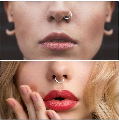 أقراط للنساء، 316 حلقات من الفولاذ المقاوم للصدأ على شكل حلقات غضروف للأنف وحلق للشفاه بقطر 18/20 جرام من 6 مم إلى 8 مم in Kuwait