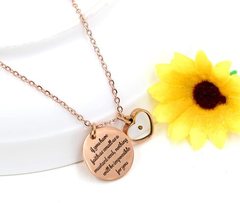 Uloveido Stainless Steel Round Disc Pendant Christian Faith Mustard Seed Bible Scripture Lettering Necklace Religious Gift in Saudi Arabia