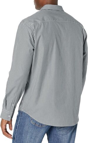 Calvin Klein Men's Monogram Logo Stripe Button Down Shirt in Saudi Arabia