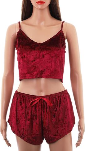 بلينديري قميص نسائي مخملي مكون من قطعتين سترة ملابس نوم شورت طويل بيجامة مجموعة ملابس داخلية عصرية مجموعات قصيرة in Kuwait