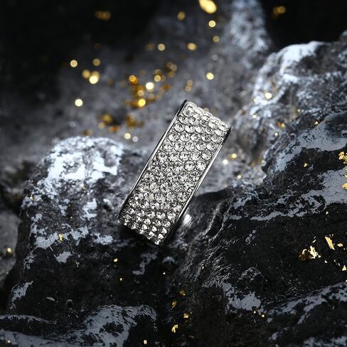 FIASASO 6 قطعة 18K مطلية بالذهب مثلج خارج خواتم للرجال بلينغ الخنصر خاتم مقلد الماس مثلج خارج الدائري ستار تشيكوسلوفاكيا الفرقة جولة الهيب هوب الدائري in Kuwait