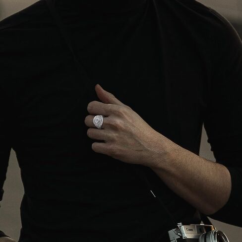 FIASASO 6 قطعة 18K مطلية بالذهب مثلج خارج خواتم للرجال بلينغ الخنصر خاتم مقلد الماس مثلج خارج الدائري ستار تشيكوسلوفاكيا الفرقة جولة الهيب هوب الدائري in Kuwait