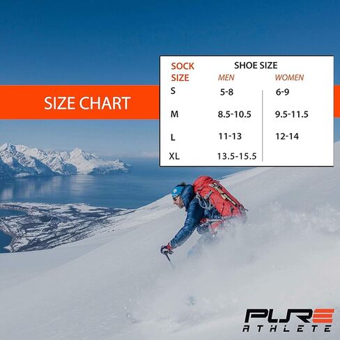 جوارب تزلج مضغوطة من صوف ميرينو - جوارب حرارية دافئة للتزلج على الجليد أو التزلج على الجليد أو تي سي in Kuwait