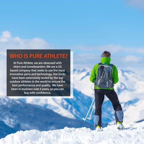 جوارب تزلج مضغوطة من صوف ميرينو - جوارب حرارية دافئة للتزلج على الجليد أو التزلج على الجليد أو تي سي in Kuwait