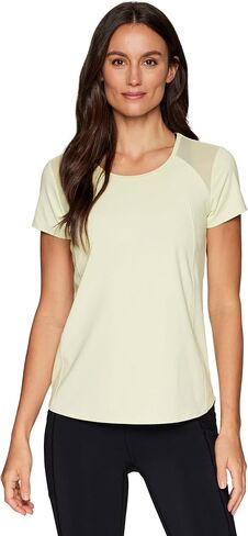 RBX Activewear Workout T-Shirt for Women, Breathable Mesh Panel Gym Running Tee Stretchy Super Soft Gym Top with Mesh in Saudi Arabia