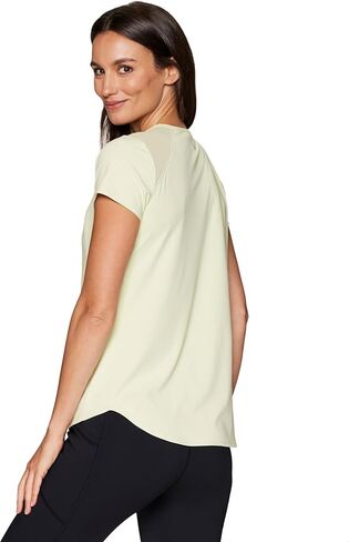 RBX Activewear Workout T-Shirt for Women, Breathable Mesh Panel Gym Running Tee Stretchy Super Soft Gym Top with Mesh in Saudi Arabia