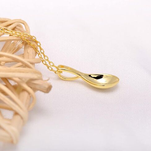 925 Sterling Silver 3/4 Inch Mini Spoon Charm Pendant Necklace in Saudi Arabia