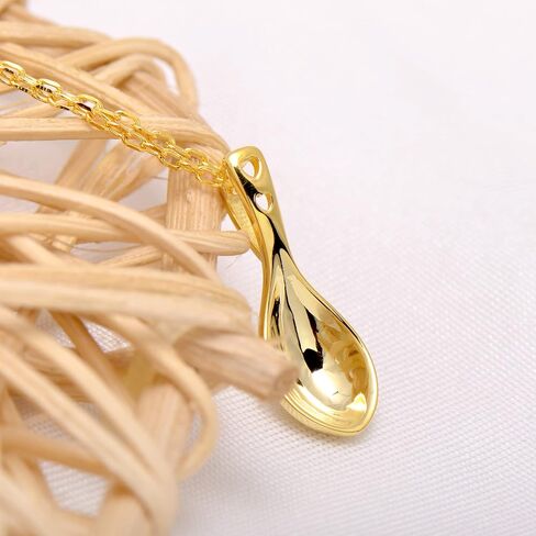 925 Sterling Silver 3/4 Inch Mini Spoon Charm Pendant Necklace in Saudi Arabia