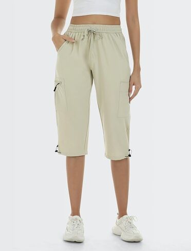 MoFiz Women's Capri Pants Lightweight Hiking Cargo Shorts Quick Dry Water Resistant Outdoor Athletic Casual Pants Pockets in Saudi Arabia