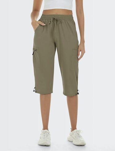 MoFiz Women's Capri Pants Lightweight Hiking Cargo Shorts Quick Dry Water Resistant Outdoor Athletic Casual Pants Pockets in Saudi Arabia