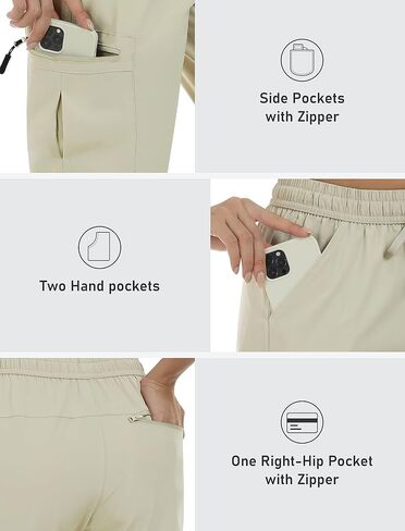 MoFiz Women's Capri Pants Lightweight Hiking Cargo Shorts Quick Dry Water Resistant Outdoor Athletic Casual Pants Pockets in Saudi Arabia