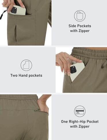 MoFiz Women's Capri Pants Lightweight Hiking Cargo Shorts Quick Dry Water Resistant Outdoor Athletic Casual Pants Pockets in Saudi Arabia