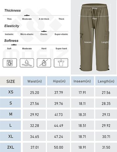 MoFiz Women's Capri Pants Lightweight Hiking Cargo Shorts Quick Dry Water Resistant Outdoor Athletic Casual Pants Pockets in Saudi Arabia