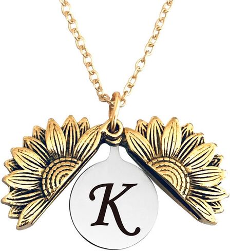 Pingyongchang Sunshine engraved necklace letter sunflower pendant necklace jewelry Mother's Day gift female girlfriend in Saudi Arabia