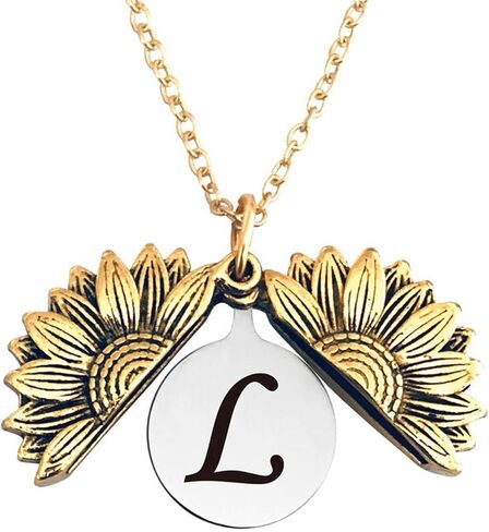 Pingyongchang Sunshine engraved necklace letter sunflower pendant necklace jewelry Mother's Day gift female girlfriend in Saudi Arabia