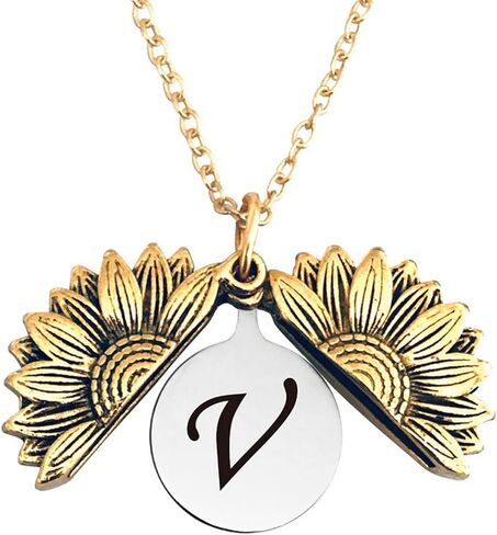 Pingyongchang Sunshine engraved necklace letter sunflower pendant necklace jewelry Mother's Day gift female girlfriend in Saudi Arabia