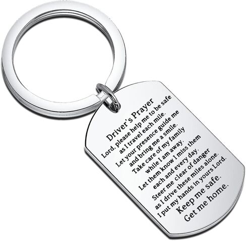 PLITI Drive Safe Keychain New Driver Gift Trucker Daddy Gift Keep Me Safe Get Me Home Keychain for Truck Driver in Saudi Arabia