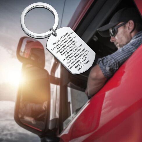 PLITI Drive Safe Keychain New Driver Gift Trucker Daddy Gift Keep Me Safe Get Me Home Keychain for Truck Driver in Saudi Arabia