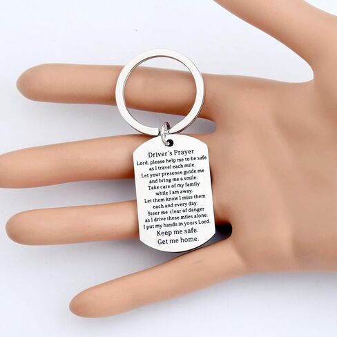 PLITI Drive Safe Keychain New Driver Gift Trucker Daddy Gift Keep Me Safe Get Me Home Keychain for Truck Driver in Saudi Arabia