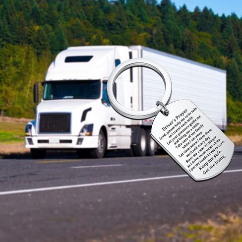 PLITI Drive Safe Keychain New Driver Gift Trucker Daddy Gift Keep Me Safe Get Me Home Keychain for Truck Driver in Saudi Arabia