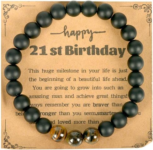 21st Birthday Gifts Bracelet for Him 21 Birthday Gifts for Men Birthday Gift for 21 Year Old Male Son Inspirational 21 Yrs Old Boy Birthday Gifts Bead Bracelets in Saudi Arabia