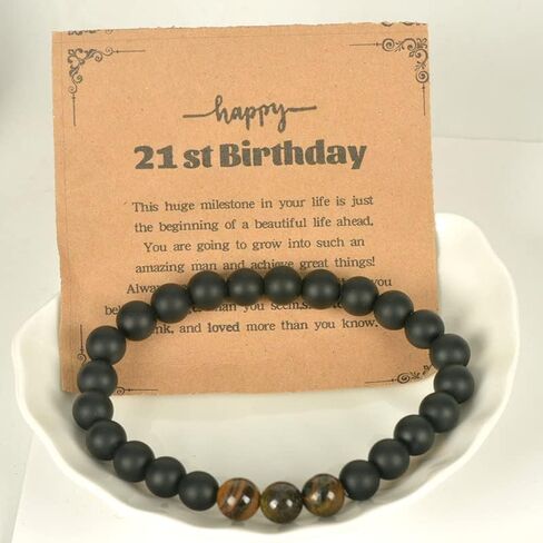 21st Birthday Gifts Bracelet for Him 21 Birthday Gifts for Men Birthday Gift for 21 Year Old Male Son Inspirational 21 Yrs Old Boy Birthday Gifts Bead Bracelets in Saudi Arabia