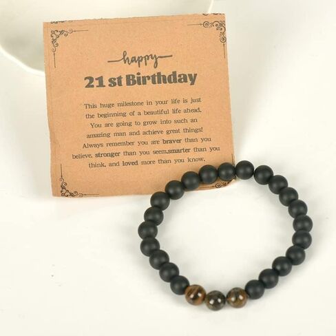 21st Birthday Gifts Bracelet for Him 21 Birthday Gifts for Men Birthday Gift for 21 Year Old Male Son Inspirational 21 Yrs Old Boy Birthday Gifts Bead Bracelets in Saudi Arabia