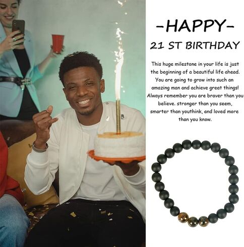 21st Birthday Gifts Bracelet for Him 21 Birthday Gifts for Men Birthday Gift for 21 Year Old Male Son Inspirational 21 Yrs Old Boy Birthday Gifts Bead Bracelets in Saudi Arabia